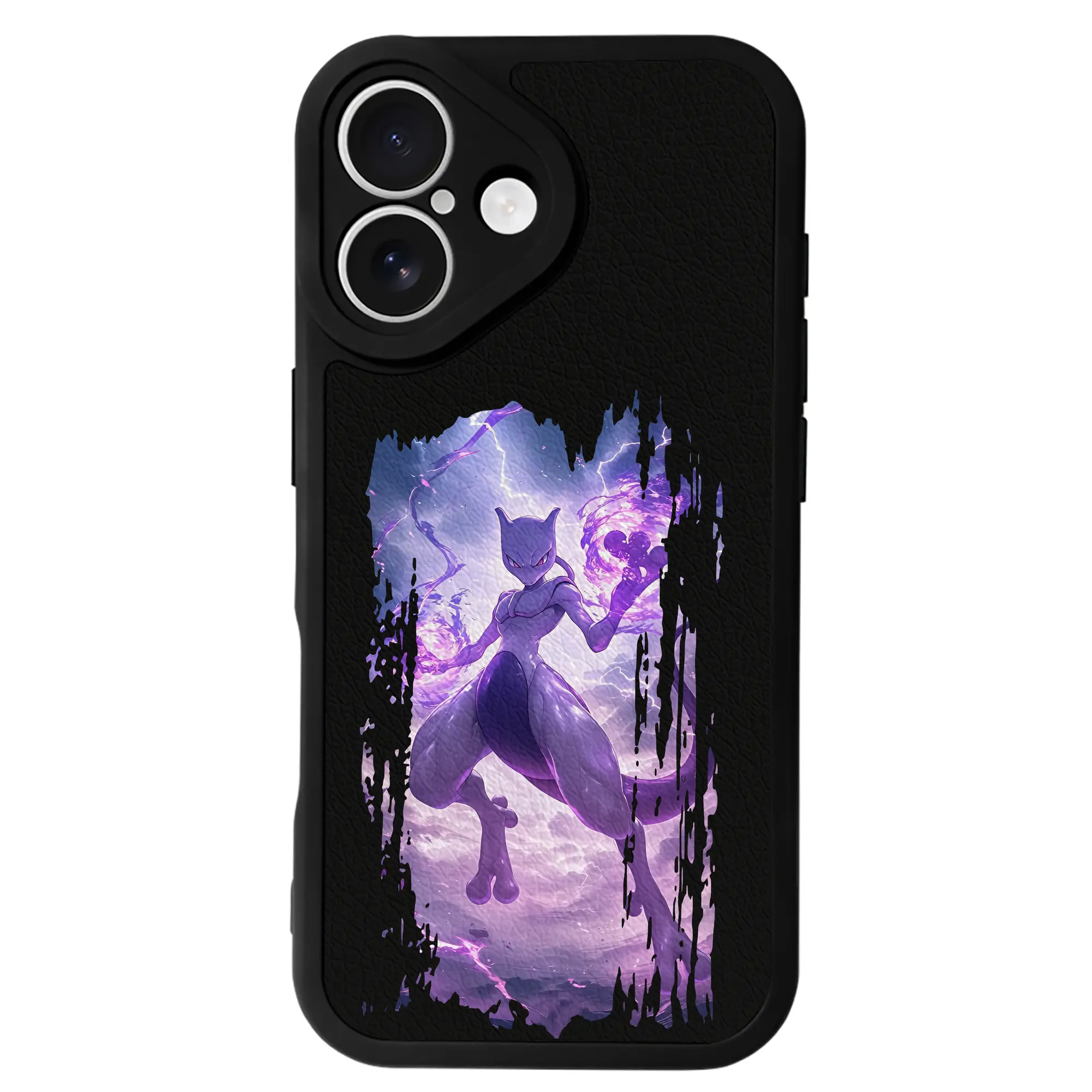 ポケモン グッズ,ミュウツー - IPhone 16シリーズ対応 ・ シリコンスマホケース ・ レザー調 ・ 高精度フィット ・ 耐衝撃 ・ ワイヤレス充電対応 ・ 精密カット